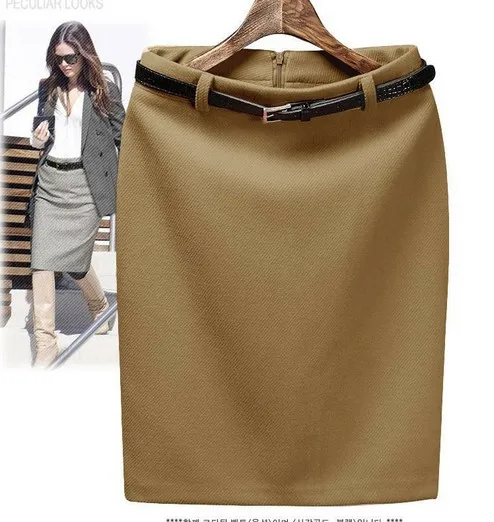 Юбка карандаш женская с завышенной талией Офисная модная прямая утепленная до