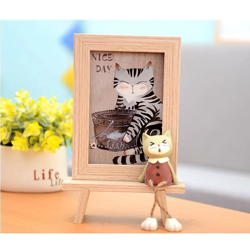 2019 креативная фоторамка в виде спящего кота 4 цвета полимерные рамки для