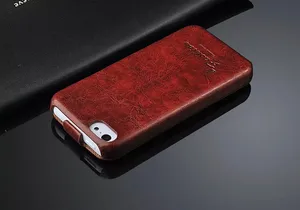 Вертикальный чехол-книжка для Apple iPhone 5, 100%, SE, 5S натуральная кожа
