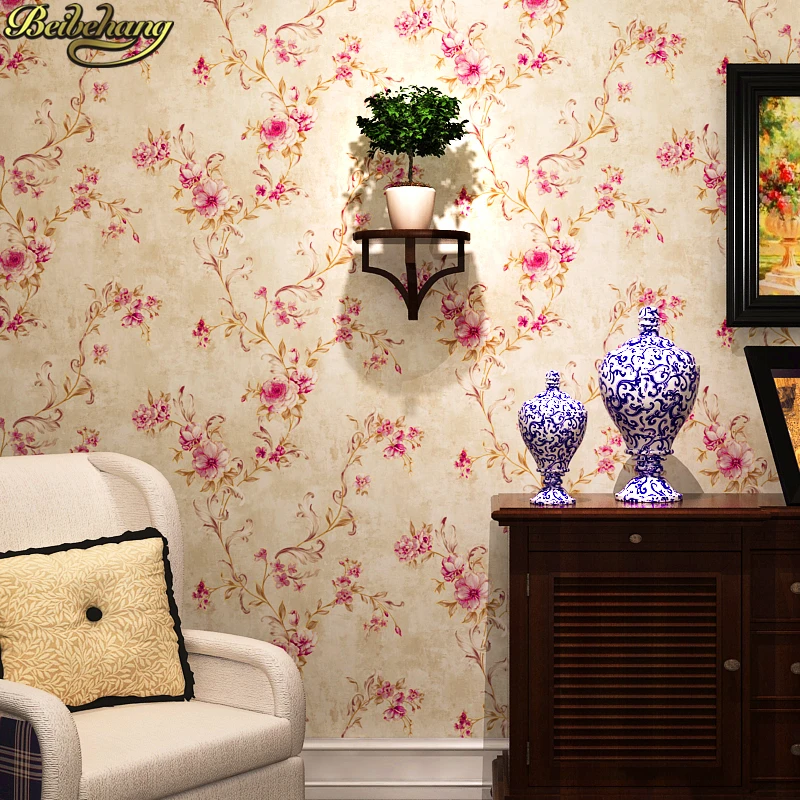 beibehang Luxury luxury European Vintage American country flowers wallpaper pastoral wall paper rollbedroom living room | Обустройство