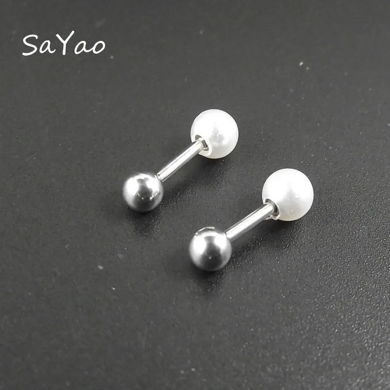 SaYao 2 шт Бесплатная доставка жемчужные серьги для пирсинга ювелирные изделия тела