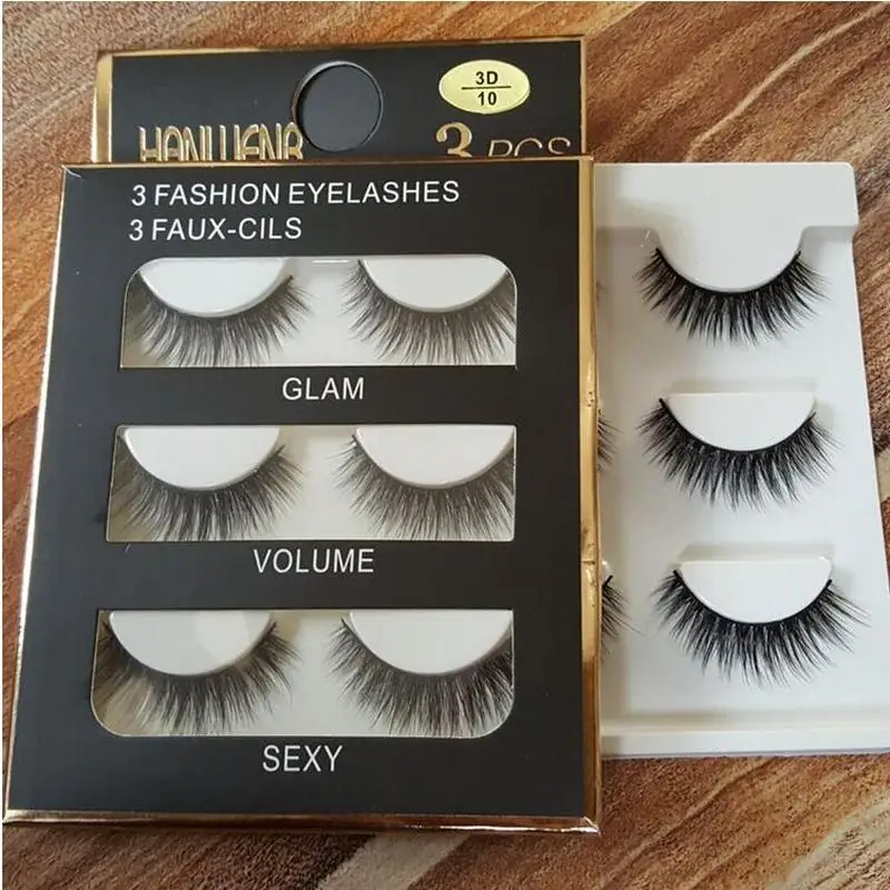 Накладные ресницы 60 пар натуральные 3D для макияжа мягкие ручной работы толстые