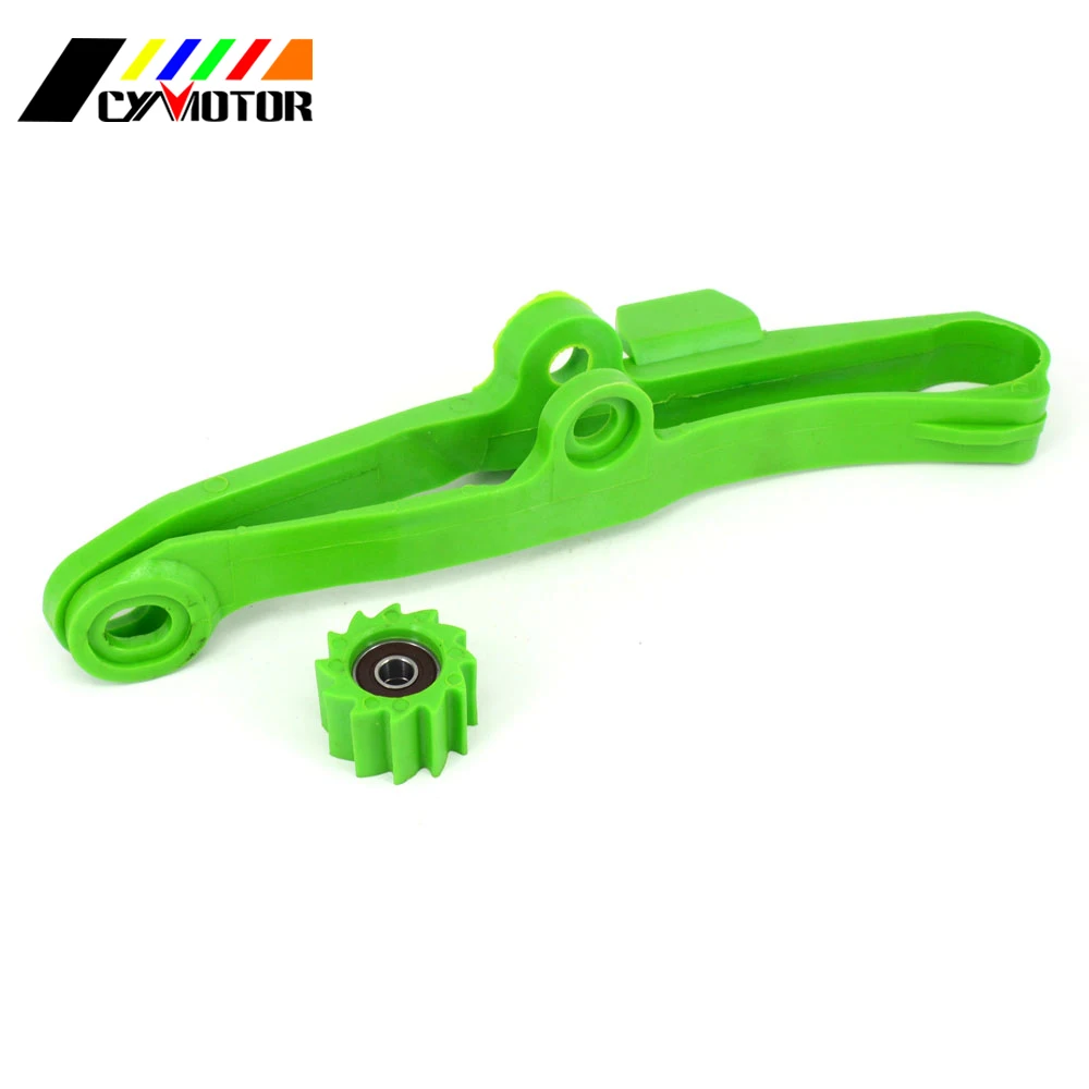 Зеленая направляющая цепи Guad и звездочка для KAWASAKI KXF250 KXF450 KXF 250 450 2009 2010 2011 2012 2013 2014