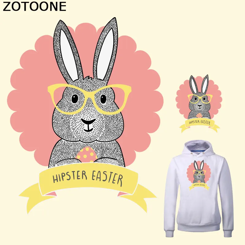 ZOTOONE милые очки кролик хипстерский Пасхальный Железный патч для одежды A уровень