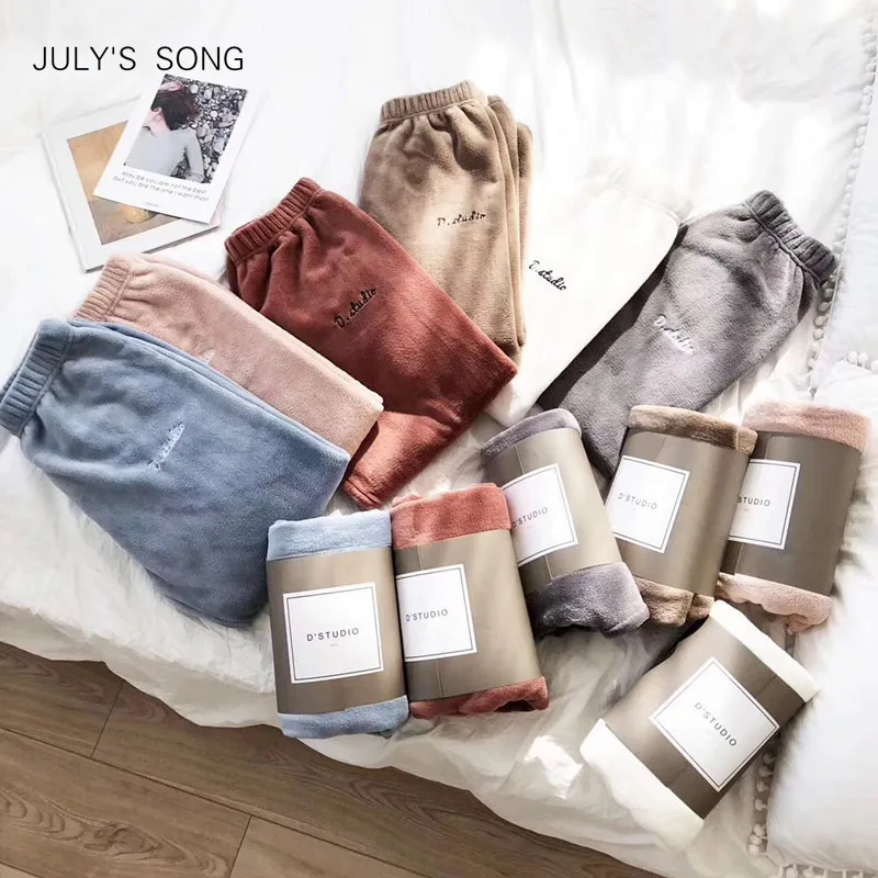 Женские домашние штаны JULY'S SONG для сна зимние мягкие фланелевые пижамы пар