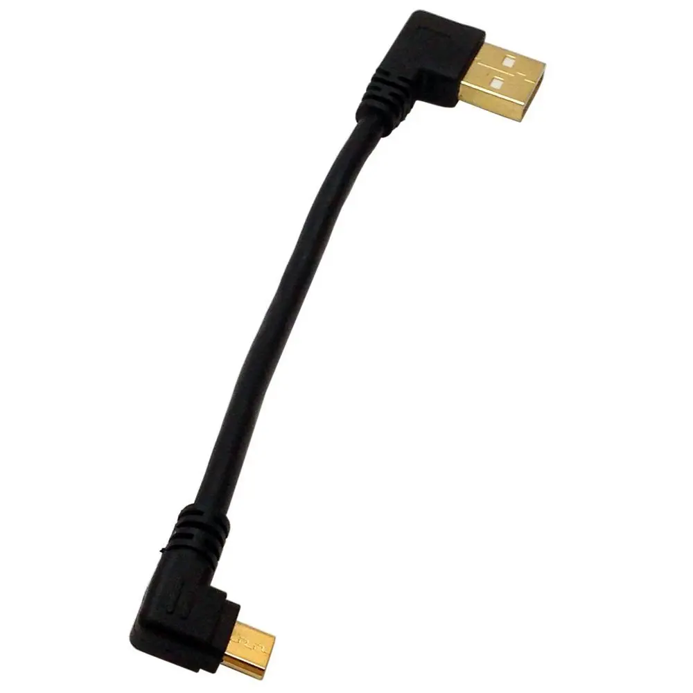Позолоченный кабель USB 2 0 с левым углом для Micro B правым синхронизации данных и