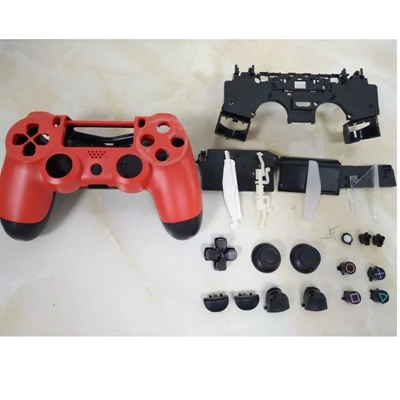 Red Black PS4 корпус для игрового контроллера чехол полное покрытие спереди и длинное сзади жесткий верх лампы проектора Sony Playstation 4 Dualshock 4 запасная часть для джойстика Запчасти - Цвет: Red Black