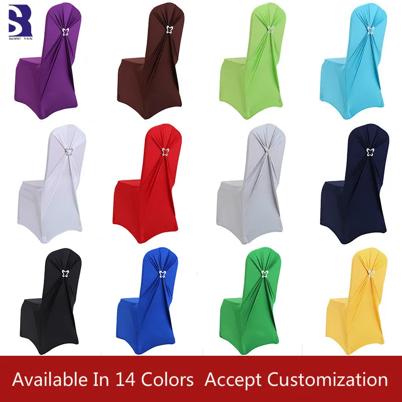 SunnyRain 4/6-pieces Spandex Folding Chair Covers for Wedding White Stretch Cover Elastic Bowknot Back Decoration | Дом и сад