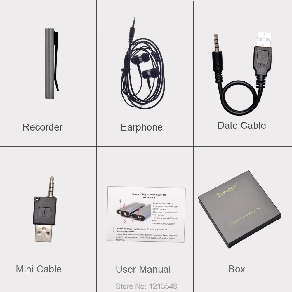 Новая Голосовая активация 8 Гб 16 Гб мини USB ручка цифровой аудио рекордер с MP3-плеером 50 часов работы от батареи 192 кбит/с черный