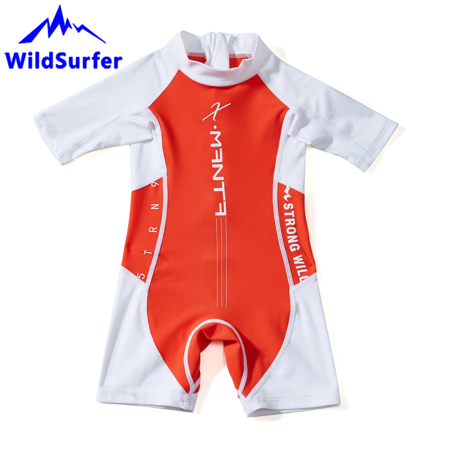 Детский слитный купальник WildSurfer одежда для плавания с коротким рукавом и молнией