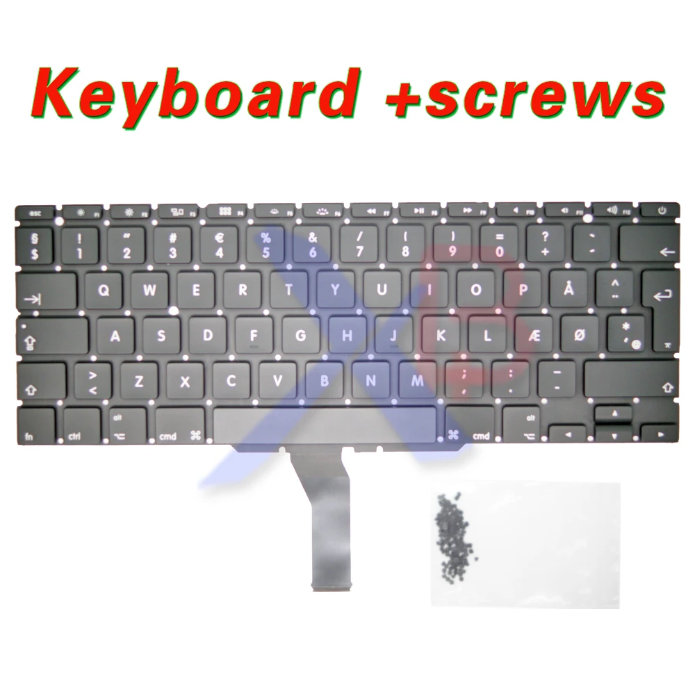 Для A1370 A1465 DK Дания клавиатура/подсветка + 100 шт. винтов для клавиатуры MacBook Air 11 6