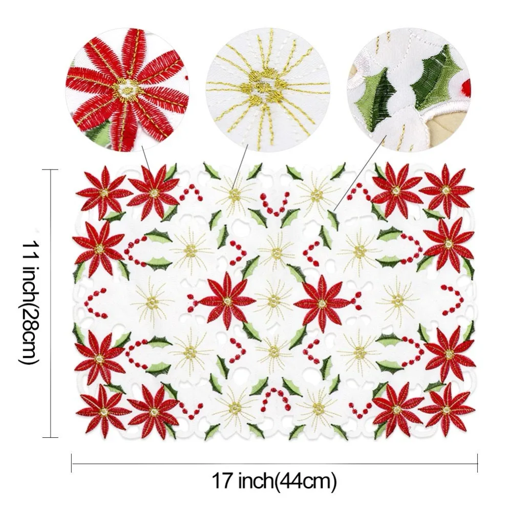 

OurWarm 4Pcs Christmas Table Napkin Dinner Cover Placemat On The Table TableCloth Christmas Decoration For Home New Year 2019