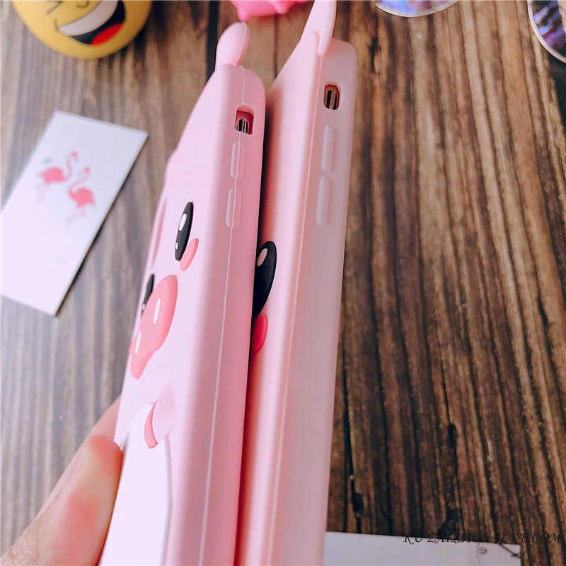 Чехол для iPhone 8 7 6 S Plus мягкие силиконовые 3d-чехлы с милыми мультяшными розовыми
