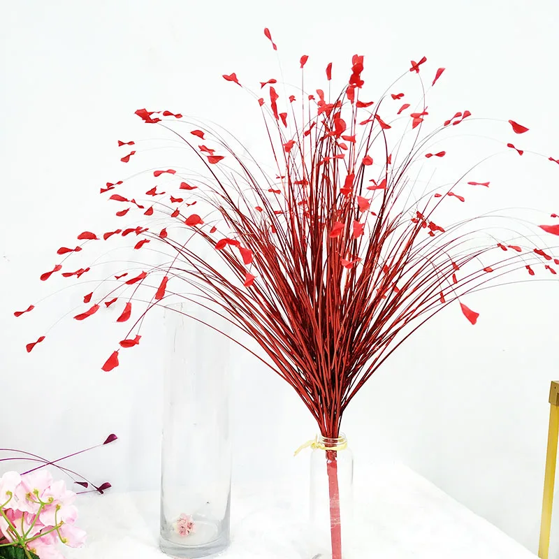 Reed Flower Golden Silver White Peacock Grass Artificial Fake Plant Wedding Road Lead Decor Wall Arrangement Props Layout | Дом и сад