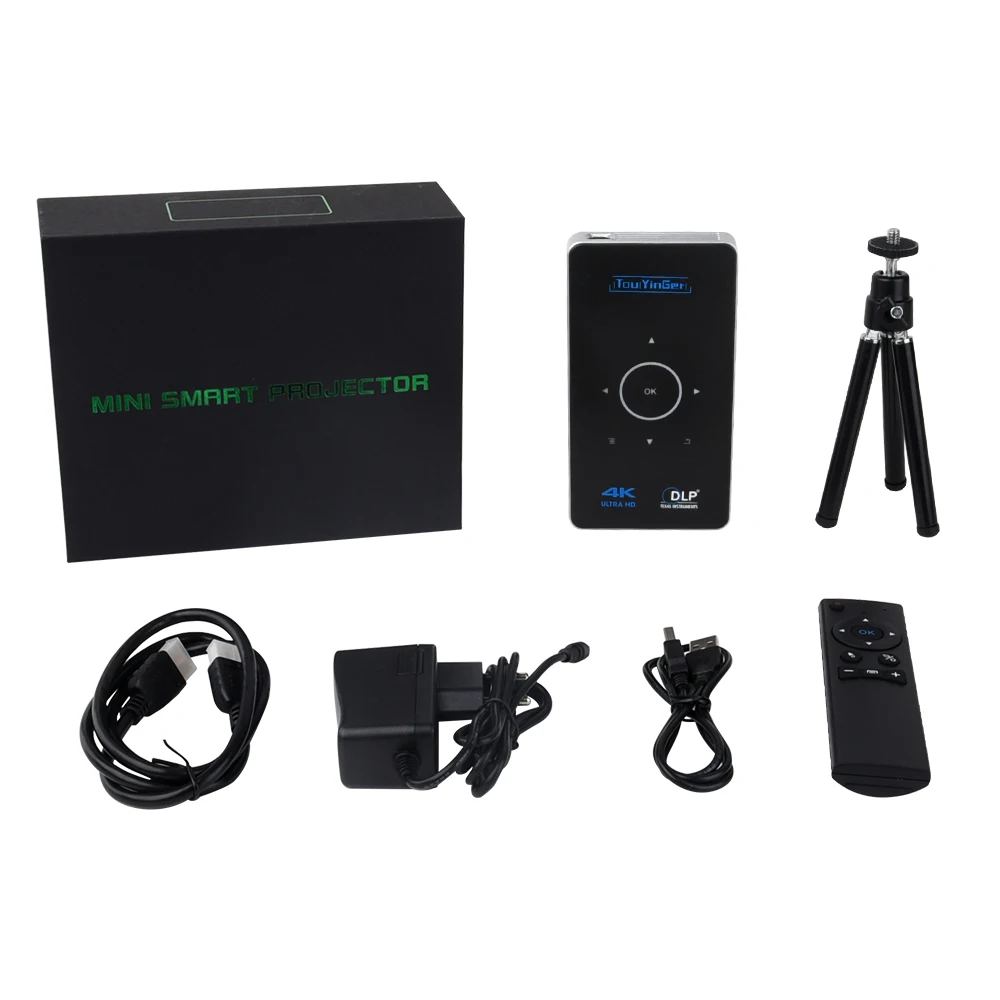 Портативный мини-dlp проектор с поддержкой 4K 1080P Full HD Wi-Fi Airplay 2 Гб ОЗУ Android Touyinger S9 USB