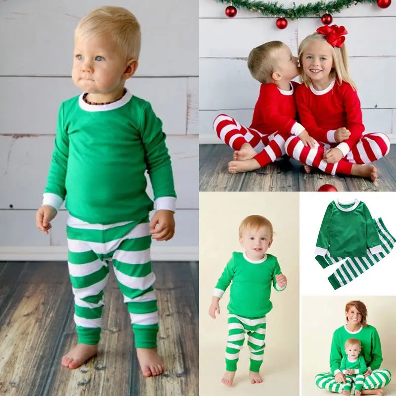 Детский Рождественский пижамный комплект осенние детские пижамы с длинным