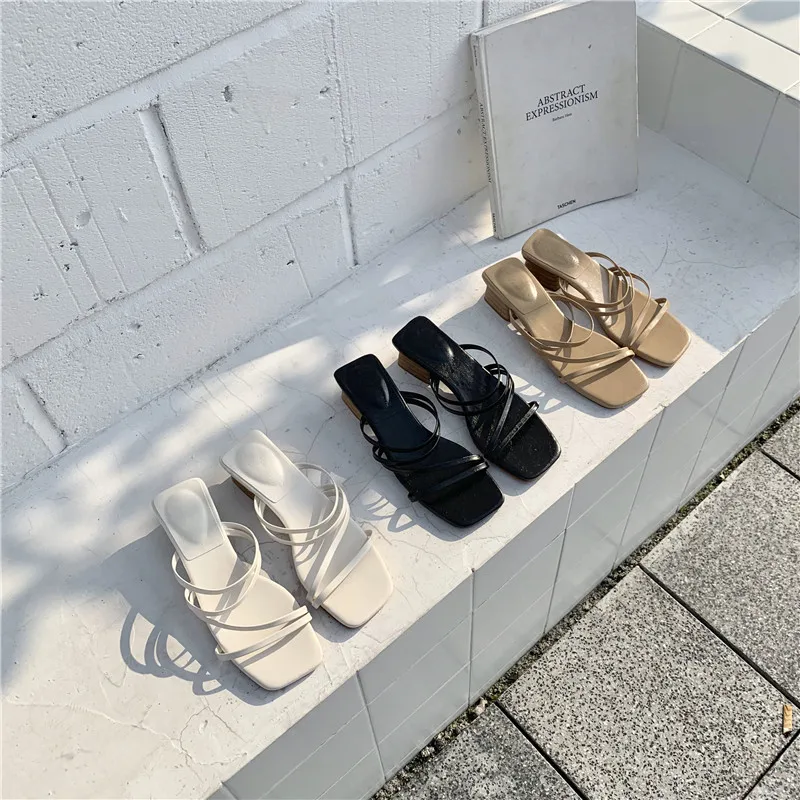 Сандалии MONMOIRA женские с квадратным носком винтажные элегантные туфли узкими