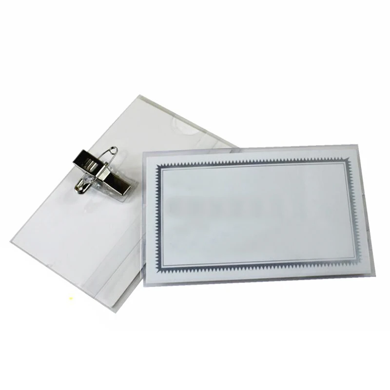 20 шт./Лот утолщенный ПВХ держатель для значков в горизонтальном стиле с булавкой