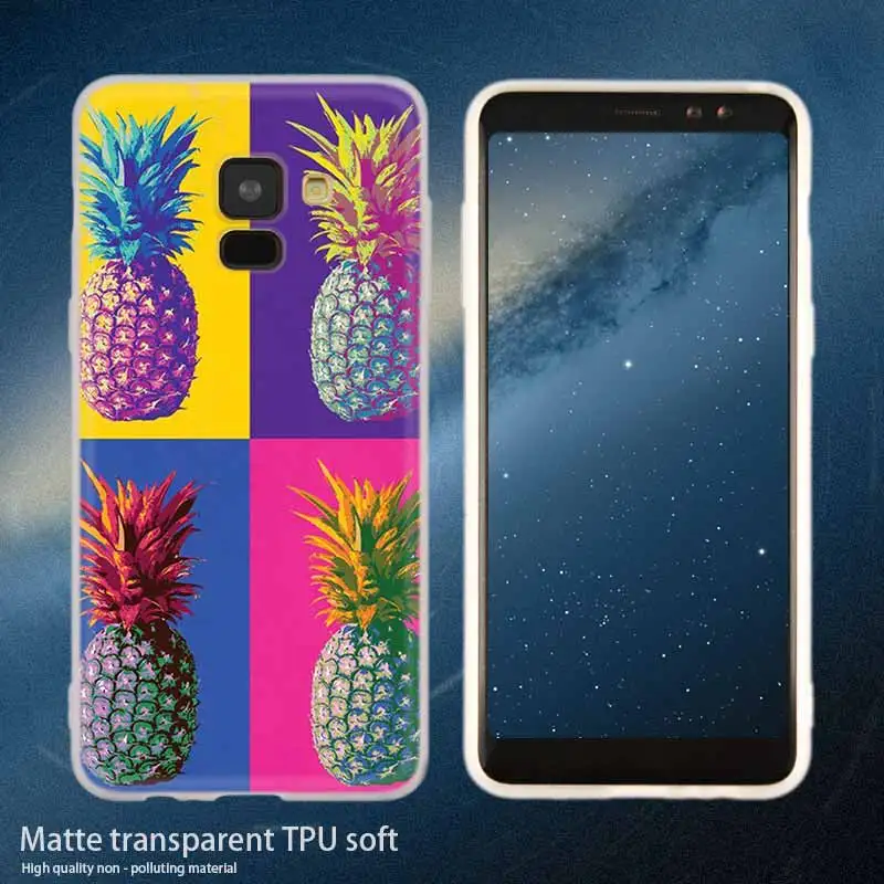 Silicone 3 Ананас Мягкая обложка чехол для телефона для samsung Galaxy A50 A10 A20 A30 A40 A60 A70 A6 A8 плюс A7 A9 A3 A5 A90 - Цвет: Silicone 3