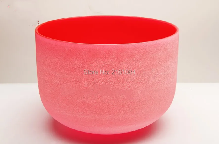 8&quot Red Color C Root Chakra Frosted Quartz Crystal Singing Bow with free suede and o ring | Bells &amp Chimes