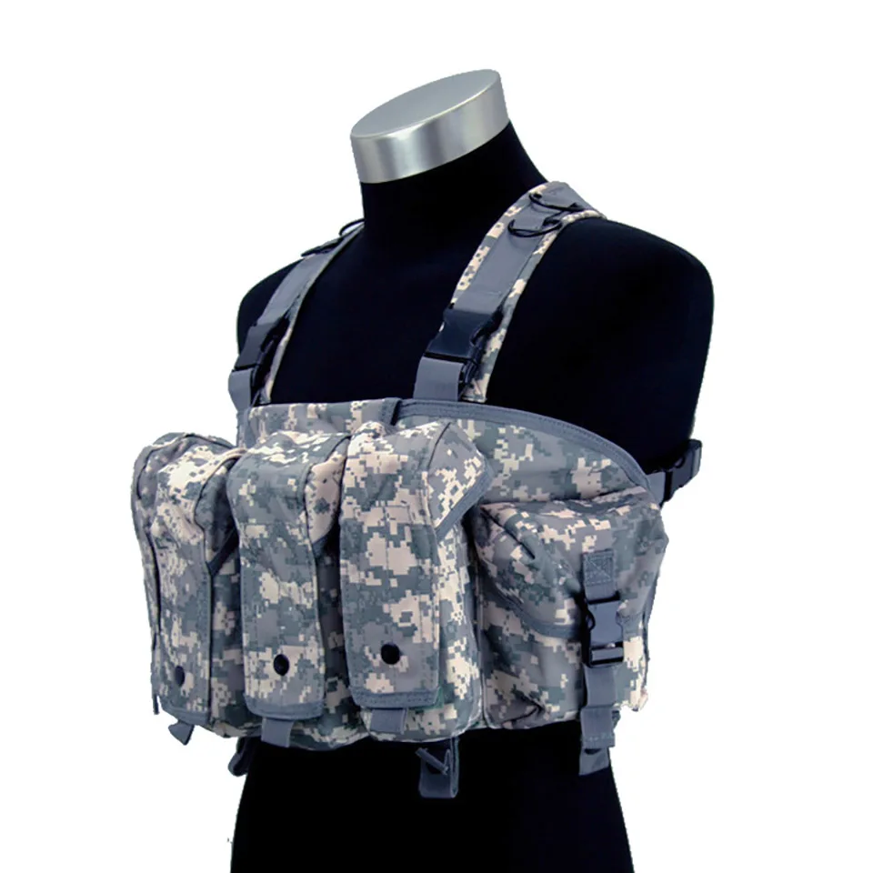 ACU Camo Высокое качество Открытый тактический нагрудная установка страйкбол охотничий жилет Molle Чехол простой военный ACU тактический жилет с подсумок - Цвет: ACU Camo