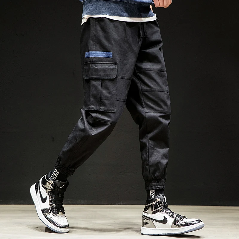 Новинка мужские брюки повседневные года 2019 одноцветное мотобрюки весна Фитнес