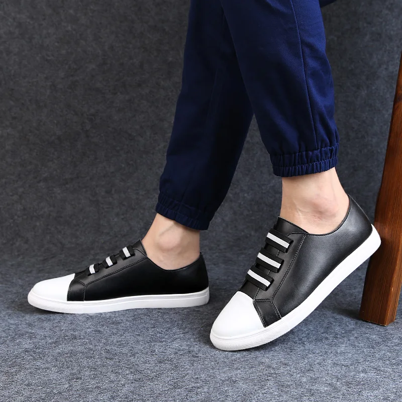 Size 37~46 Full Grain Leather Men Shoes 2018 Fashion Comfortable sneakers Casual #AB1801 | Обувь