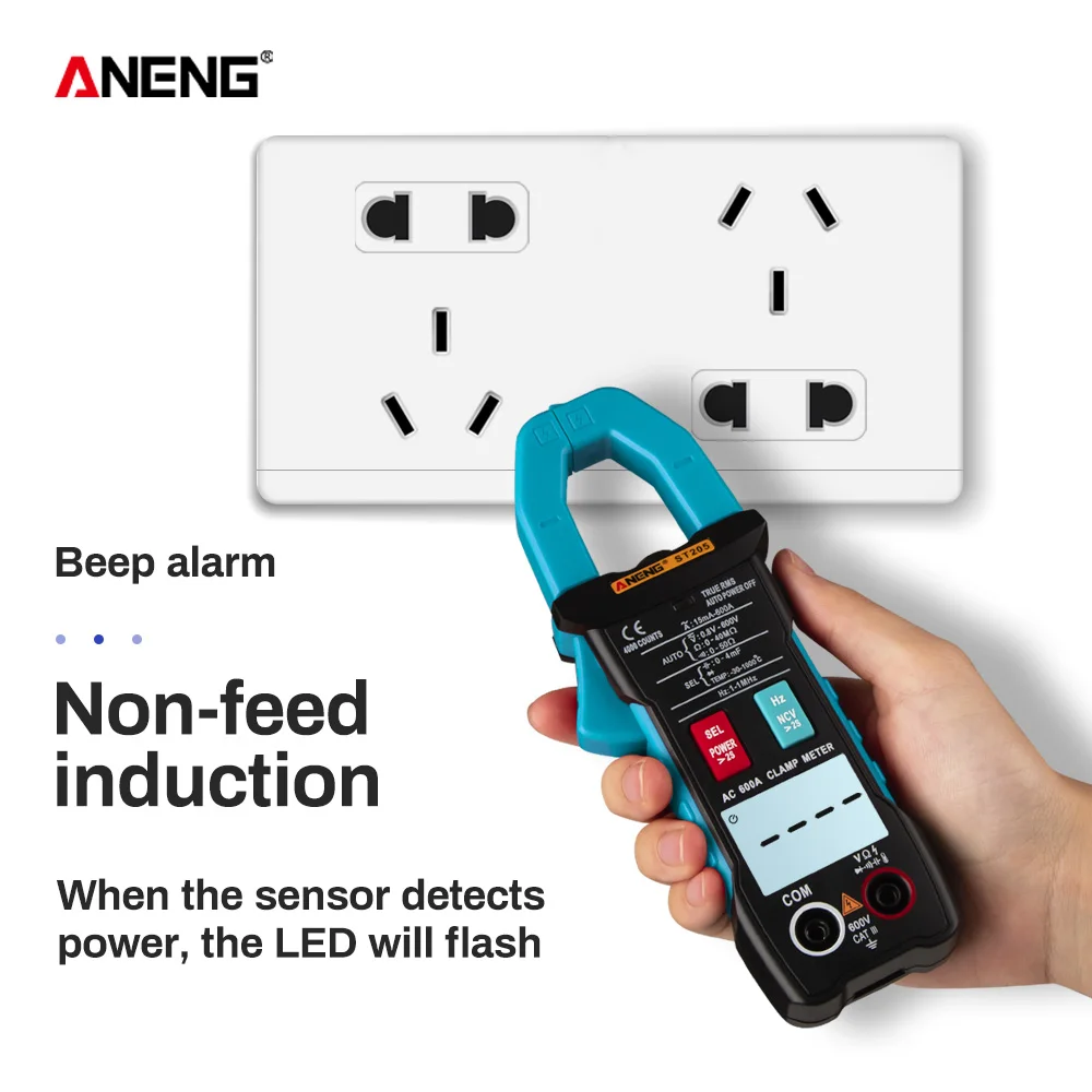 ST205 Мини цифровой клещи истинный RMS сопротивление напряжения емкость мультиметр