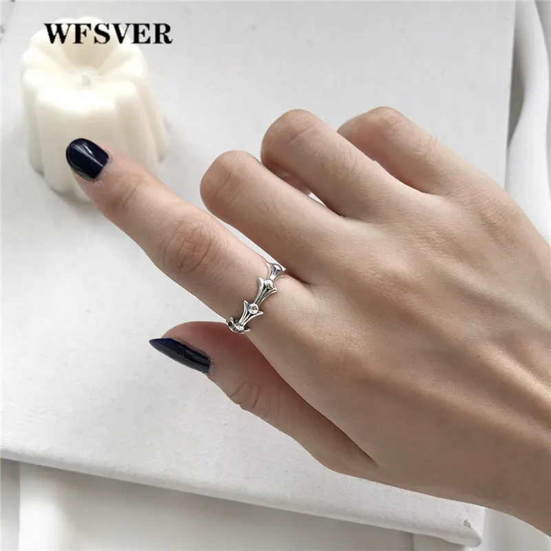 WFSVER корейский стиль кольцо из стерлингового серебра 925 для женщин геометрическая