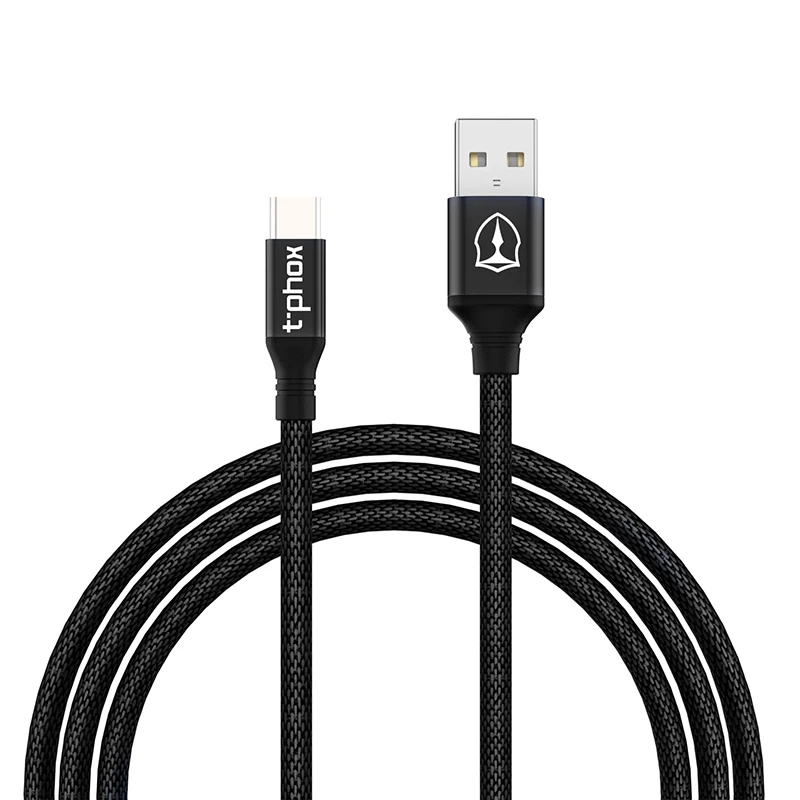 T-phox Тип usb C кабель для Xiaomi Redmi Note 7 Mi9 USB C кабель для samsung S10 S9 провод для быстрого заряда USB-C зарядки шнур - Цвет: Черный