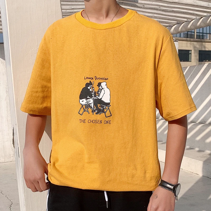 Короткий рукав хлопок мультфильм Аниме футболки для мужчин oversize 5xl уличная Лето