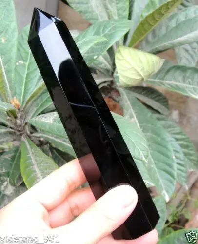 

160-180MM Natural Black Obsidian Quartz Crystal Single Terminated Wand Healing