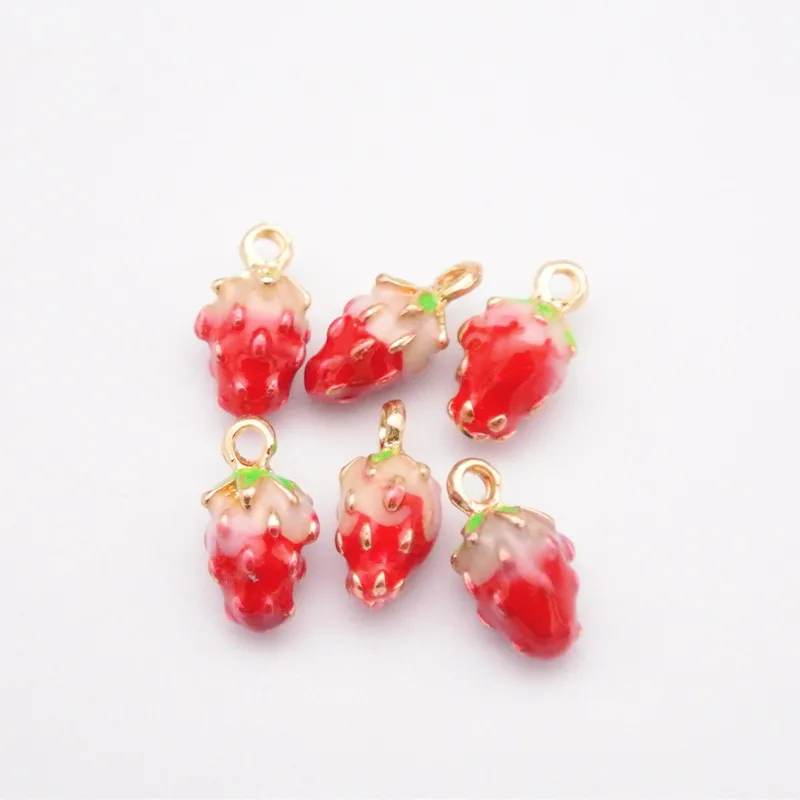 20 шт. кулон в виде ягоды клубничный Шарм для ожерелья подвески браслета шарм