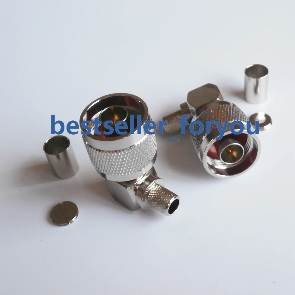 N Штекерный обжимной разъем под прямым углом для кабеля RG5 RG6 LMR300 RG304 RF