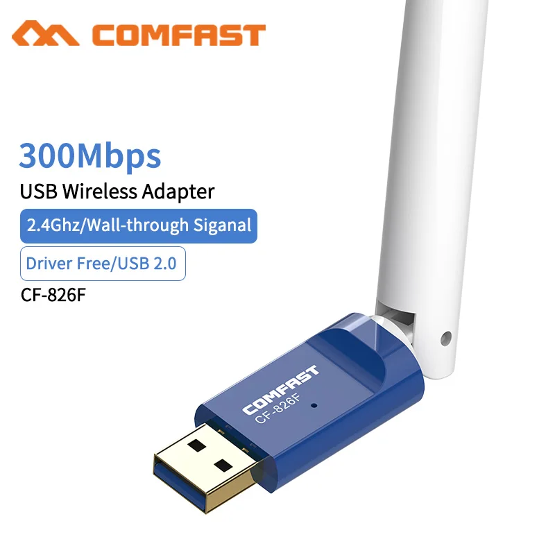 Беспроводной драйвер 802.11n Mini 300 Мбит/с USB WiFi адаптер 6dbi антенна Dongle сетевая карта