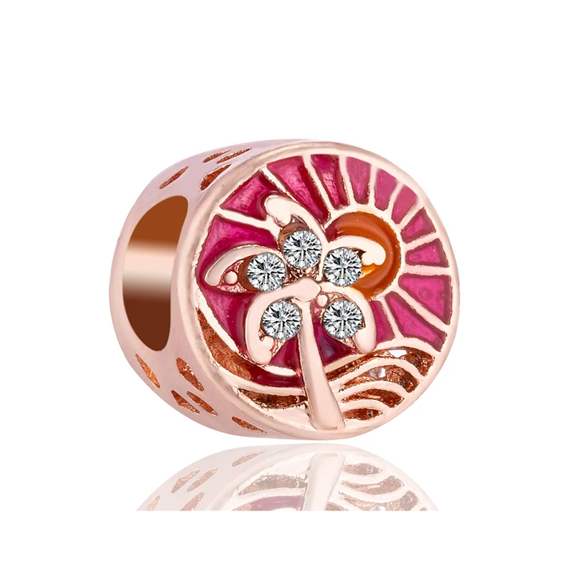 Великолепный Хрустальный полый цветок бант единорог луна сердце амулеты бусины