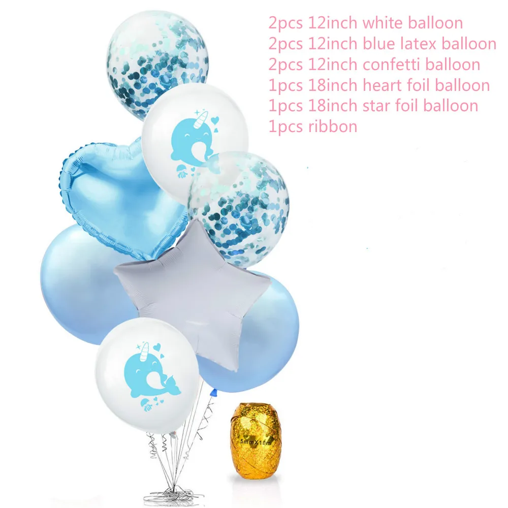 Синий Розовый шары из латекса Baby Shower Единорог надувной КИТ с днем рождения
