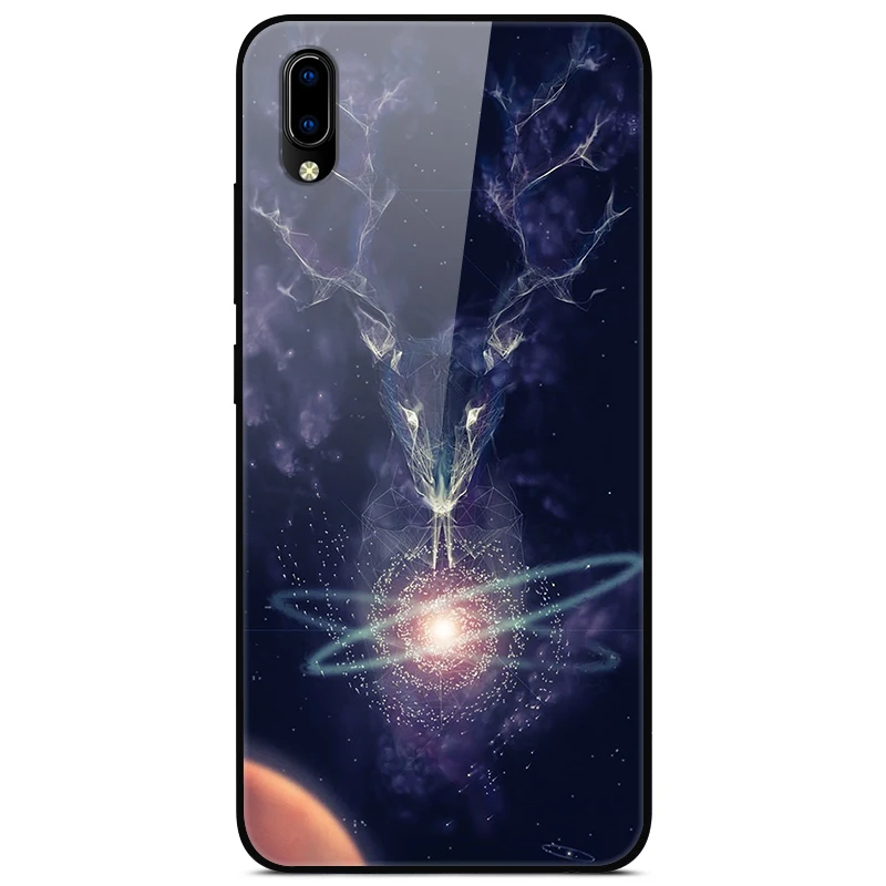 Чехол из закаленного стекла для Vivo Y91i Y91C силиконовый бампер твердая стеклянная