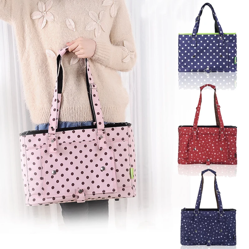 Сумка переноска в горошек для маленьких собак дизайнерская переносная сумка