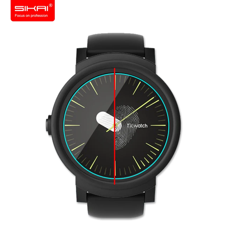 Sikai шт. 3 закаленное стекло Защита экрана для Ticwatch E Watch защита Защитная пленка Smart 9h