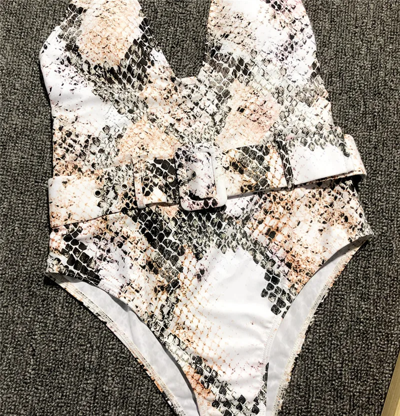 Женское винтажное боди с принтом змеиной кожи высокой талией|Комбинезоны| |
