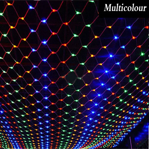 multicolor Светодио дный чистый свет 1,5*1,5 м/2*2 м/3*2 м/6*4 м 8 видов узоров ткачество строка рождественские Огни Праздник свет лампы сад - Испускаемый цвет: multicolor