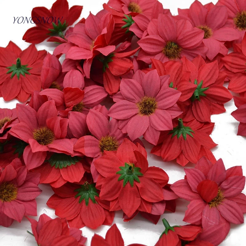 

50pcs Artificial Flowers Silk Sunflower Daisy Heads Gerbera Wedding Home Decoration DIY Garland Scrapbooking Fake Flowers