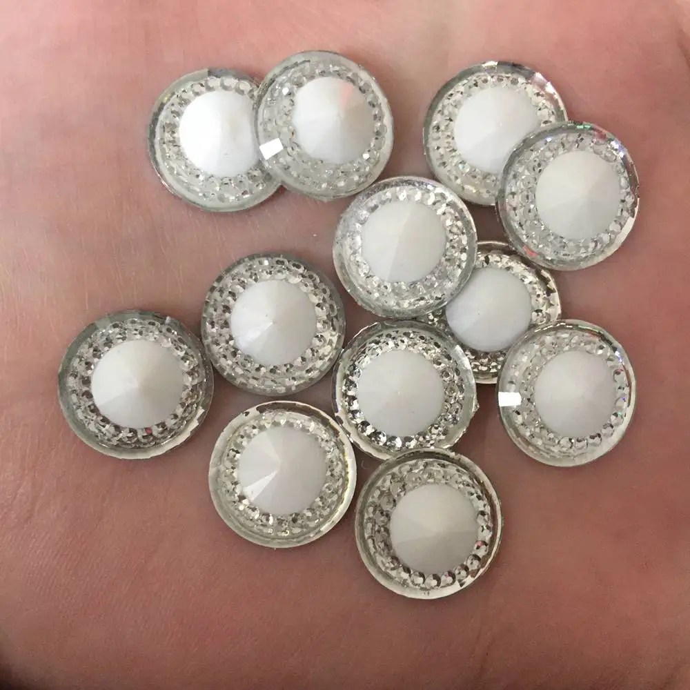 Diy Craft 25PCS 14mm Resin Round Rhinestone Flatback Scrapbooking for Phone DIY resin ornaments PK25 | Украшения и аксессуары