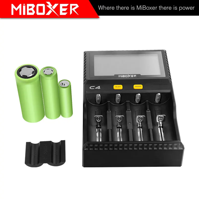 Новые miboxer C4 ЖК дисплей Smart Батарея Зарядное устройство для литий ионных IMR ICR LiFePO4