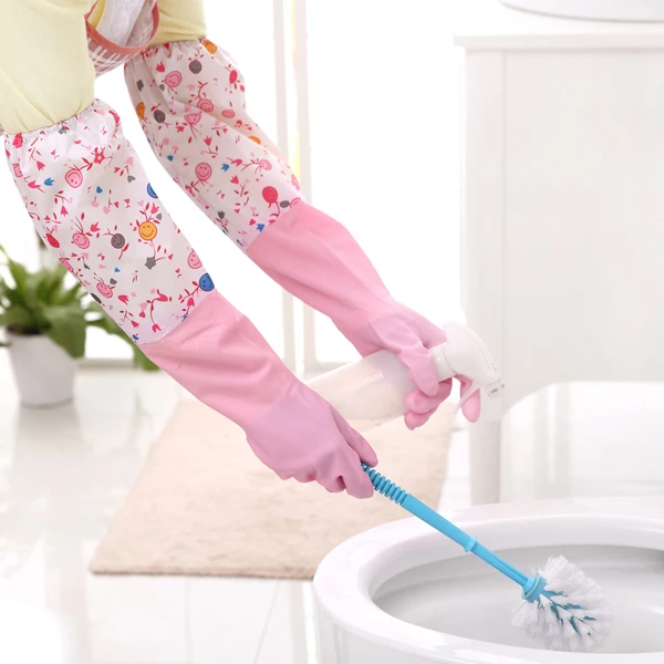 Длинный рукав утолщение для мытья посуды Прихватки мангала Кухня стирка Миски