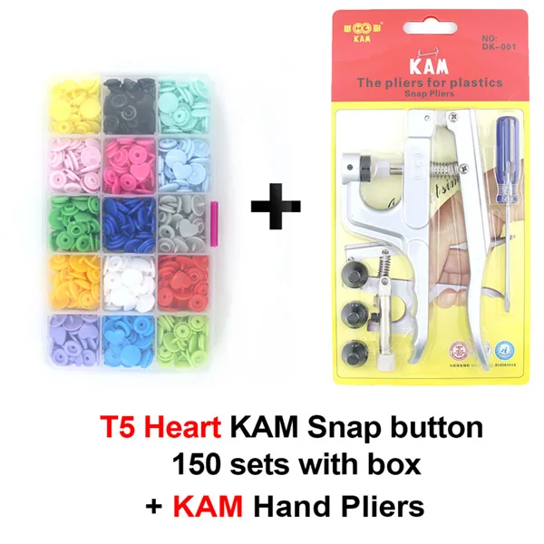 T5 Heart Box KAMTool KAM круглая звезда кнопки в форме сердца U форма крепежа оснастки плоскогубцы для T5 T3 пластиковые кнопки металла пресс щипцы+ 150 наборов кнопок - Цвет: T5 Heart Box KAMTool
