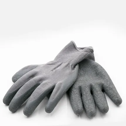 gray 1 пара нейлоновые рабочие перчатки с эффектом складок и клея противоскользящие маслостойкие утолщенные рабочие защитные рабочие перчатки хорошее сцепление - Цвет: gray