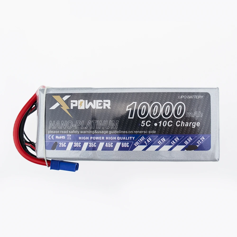 Литиевая батарея Lipo 22 2 в 10000 мАч разъем EC5 или T XT60 для радиоуправляемого вертолета