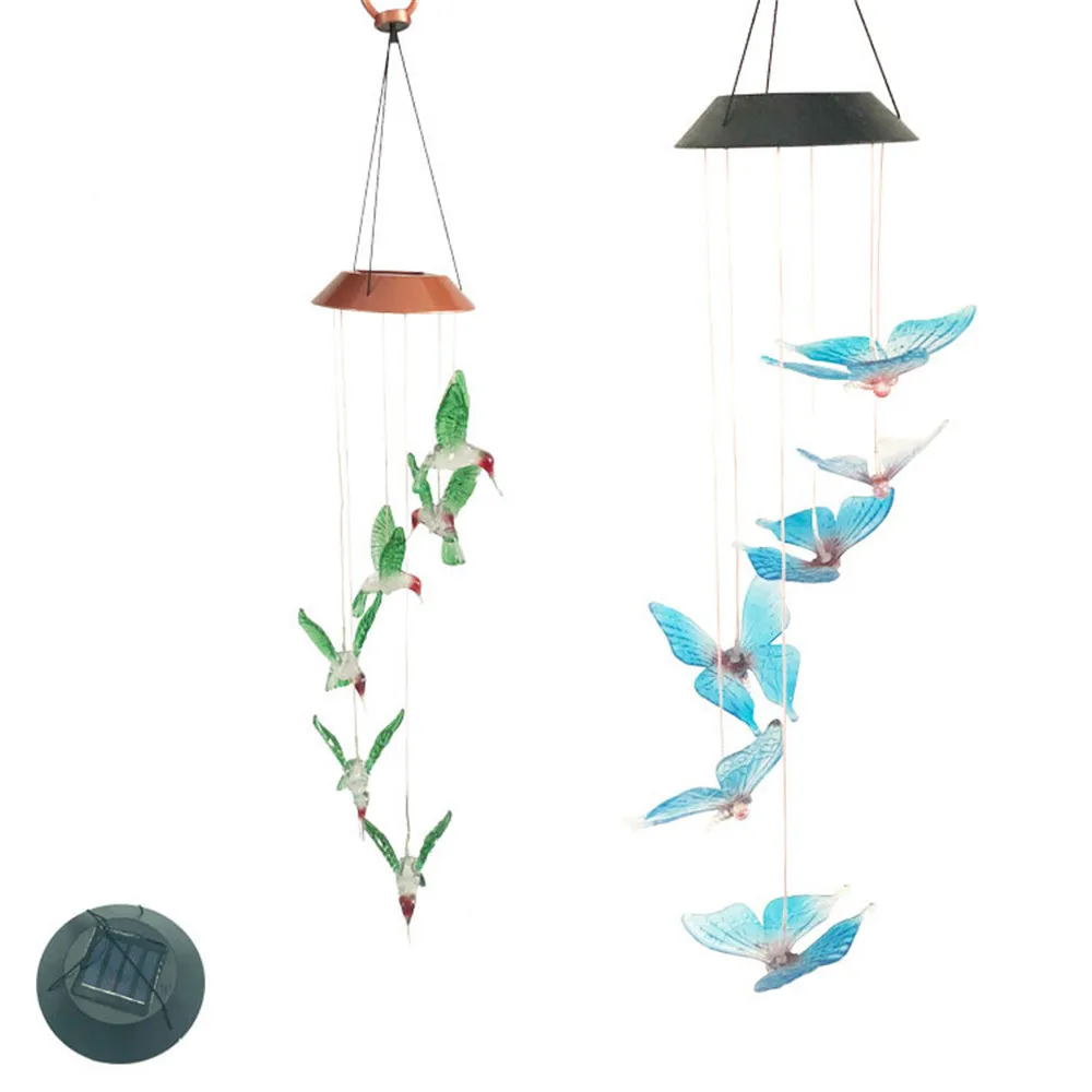 

1 Pcs Wind Chime Lights Changing Colorful Solar LED Hanging Lamp Wishing Bottle Pendant Night Light for Roof Garden Porch
